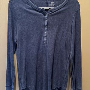 Aerie Navy Long Sleeve Henley
